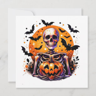 Halloween skelet plat kaart