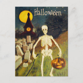  Halloween skelet pompoen briefkaart