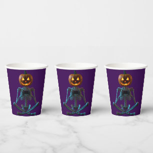 Halloween Skelet Pompoen Gamer Video Games Papieren Bekers