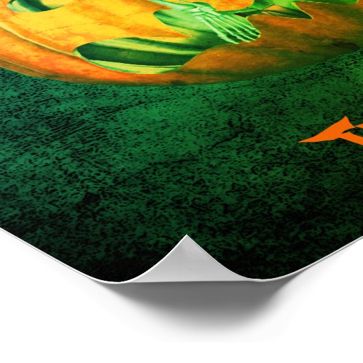 Halloween skelet pompoen gepersonaliseerd poster (Hoek)
