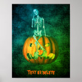 Halloween skelet pompoen gepersonaliseerd poster (Voorkant)
