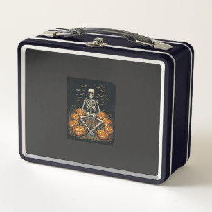 Halloween Skelet Pompoen Vintage Retro Design_1
