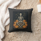 Halloween Skelet Pompoen Vintage Retro Design_1 Kussen (Deken)