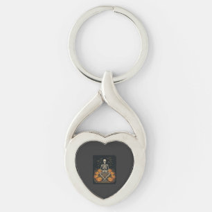 Halloween Skelet Pompoen Vintage Retro Design_1 Sleutelhanger