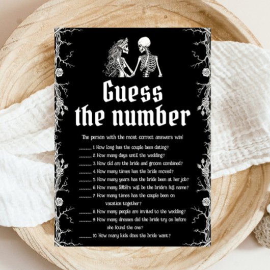 Halloween Skelet Raad het Aantal Bruidsfeest Spel Kaart