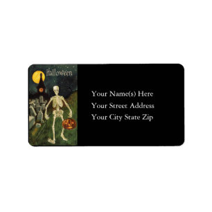 Halloween Skelet retour adres label
