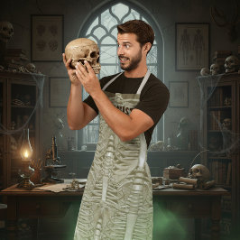 Halloween Skelet Rib Cage Patroon Osteoloog Schort