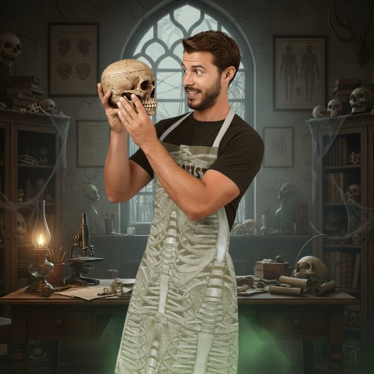 Halloween Skelet Rib Cage Patroon Osteoloog Schort