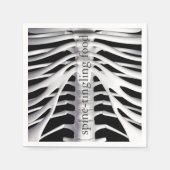 Halloween Skelet Rib Cage Spine-tintelend Zwart Servetten (Voorkant)