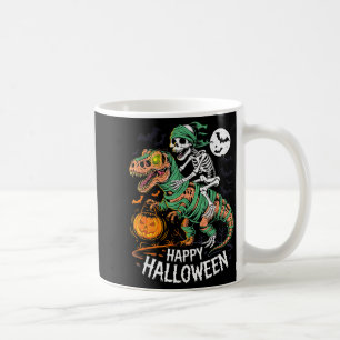 Halloween Skelet Rijdend op Mummie T Rex Dinosauru Koffiemok