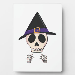 Halloween skelet rijdt op monstertruck fotoplaat