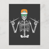 Halloween Skelet Rock Hand Drumspelend Briefkaart (Voorkant)