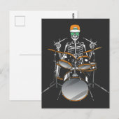 Halloween Skelet Rock Hand Speelt Drums Briefkaart (Voorkant / Achterkant)
