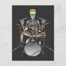 Halloween Skelet Rock Hand Speelt Drums