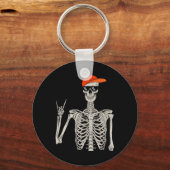  Halloween Skelet Rock On Hand Skelet M Sleutelhanger (Voorkant)