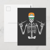 Halloween Skelet Rots Hand Drumspelend Briefkaart (Voorkant / Achterkant)