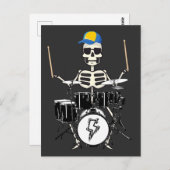 Halloween Skelet Rots Hand Speelt Drums Briefkaart (Voorkant / Achterkant)