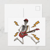 Halloween Skelet Rots Hand Speelt Gitaar Briefkaart (Voorkant / Achterkant)