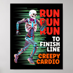 Halloween Skelet Runner Creepy Cardio Jogger Spo Poster