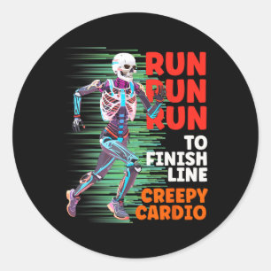 Halloween Skelet Runner Creepy Cardio Jogger Spo Ronde Sticker