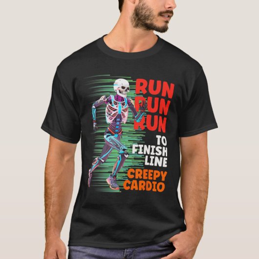 Halloween Skelet Runner Creepy Cardio Jogger Spo T-shirt (Voorkant)