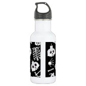 Halloween Skelet Schedel Botten Waterfles (Achterkant)