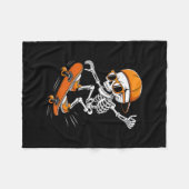Halloween Skelet Skateboard Grappig Skateboarden Fleece Deken (Voorkant (Horizontaal))