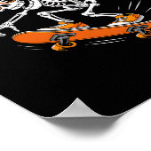 Halloween Skelet Skateboard Grappig Skateboarden  Poster (Hoek)