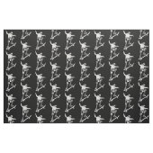 halloween skelet skateboard wit stof (Fat Quarter)