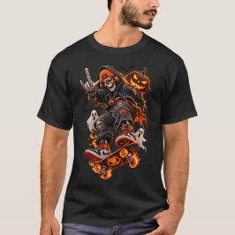 Halloween Skelet Skater – Griezeltour T-shirt