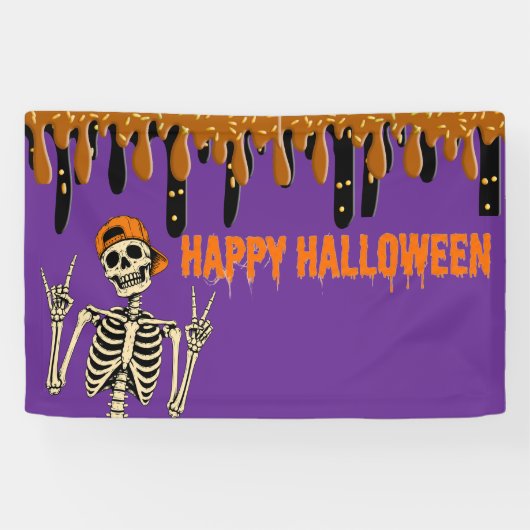 Halloween skelet spandoek (Horizontaal)