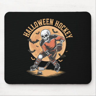 Halloween-skelet speelt hockey vintage skelet muismat