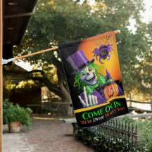 Halloween Skelet Sterven Aan Omkeerbare Huis Vlag