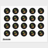 Halloween Skelet Strandvakantie Palmboom Pompoen Ronde Sticker (Vel)