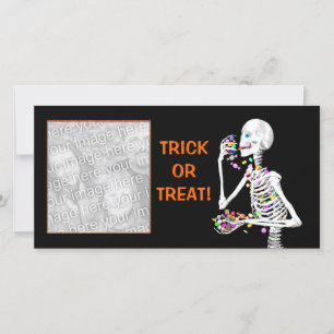Halloween Skelet Suikergoed Feestdagenkaart