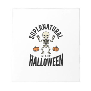Halloween Skelet Supernatuurlijk Grappig Vintage_1 Notitieblok