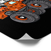 Halloween Skelet T-Rex Monster Truck Jongens Kinde Poster (Hoek)