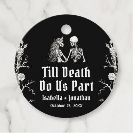 Halloween Skelet Tot de Dood Ons Scheidt Trouwdag Bedankjes Labels