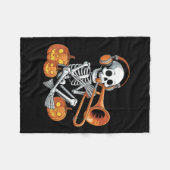 Halloween skelet trombone trombonist  fleece deken (Voorkant (Horizontaal))