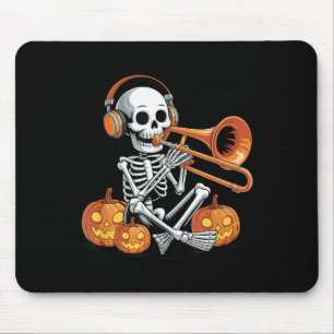Halloween Skelet Trombone Trombonist Muismat