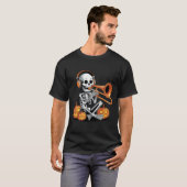 Halloween Skelet Trombone Trombonist T-shirt (Voorkant volledig)