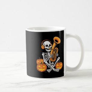 Halloween skelet tuba tubist koffiemok