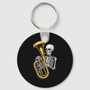 Halloween skelet tuba tubist sleutelhanger