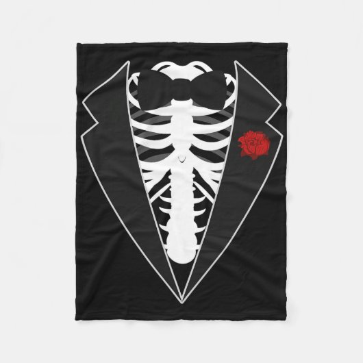 Halloween Skelet Tuxedo kostuum Fleece Deken (Voorkant)
