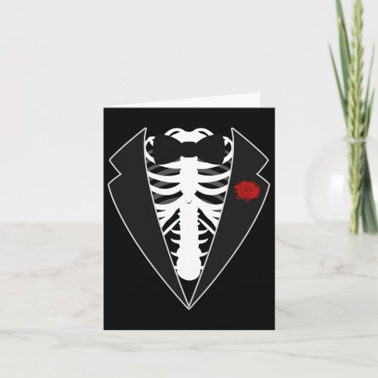 Halloween Skelet Tuxedo kostuum Kaart (Voorkant)