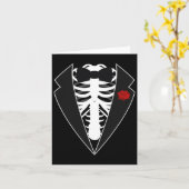 Halloween Skelet Tuxedo kostuum Kaart (Gele Bloem)