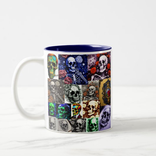Halloween skelet tweekleurige koffiemok (Links)