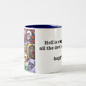 Halloween skelet tweekleurige koffiemok (Center)