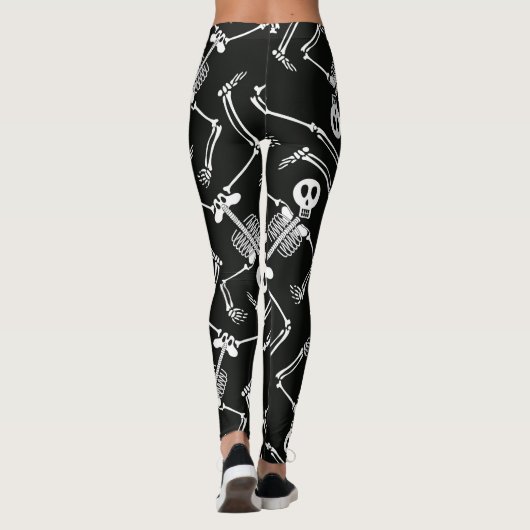 Halloween skelet Vakantiepatroon leggings (Achterkant)