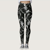 Halloween skelet Vakantiepatroon leggings (Voorkant)